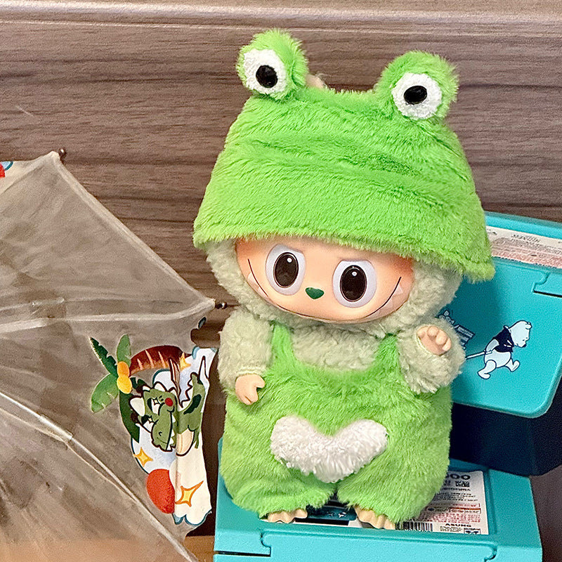 Labubu found the goods on behalf of the cloth cloth 17cm baby clothes of the first and second generations of blind box macarons plush vinyl baby clothes to be taken out