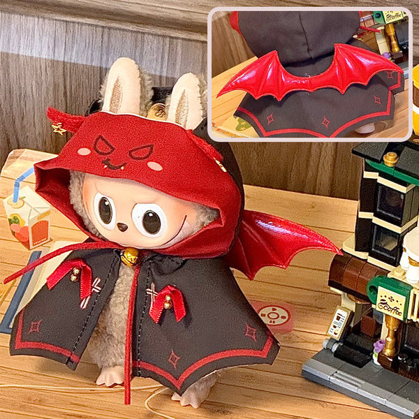Labubu series cloak doll labu cloth doll vinyl face plush doll